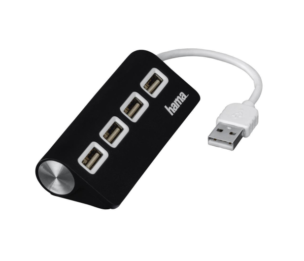 Hama HUB USB 4 x USB 2.0 Czarny - 1460338 - zdjęcie